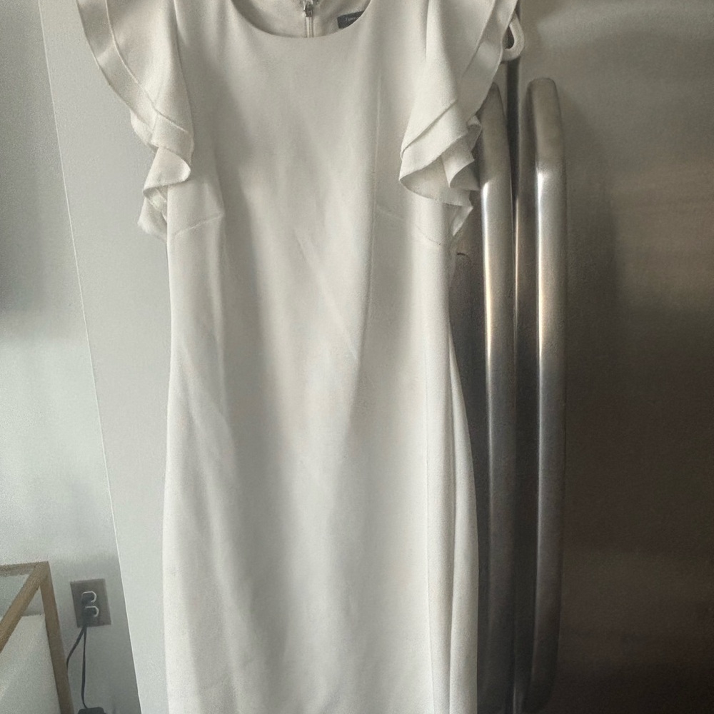 Tommy Hilfiger Cream Ruffle Sleeve Mini Dress